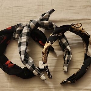 Stylish Women's Headband Set - Black, White, Gold